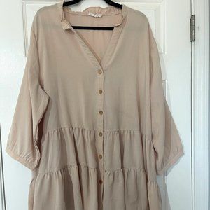 Boutique Button Down Ruffle Shirt